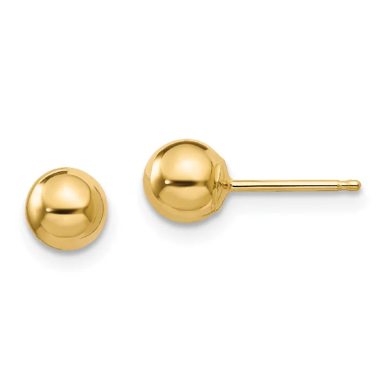 Personalized Engraved Jewelry For Meaningful Gifts Fresh Fashion Discounts 14KT Yellow Gold 5MM Ball Stud Earrings