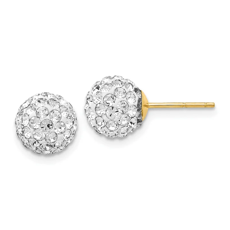 Unmissable Discounts On Timeless Jewelry Pieces Hot Items 14KT Yellow Gold Crystal 8MM Ball Stud Earrings