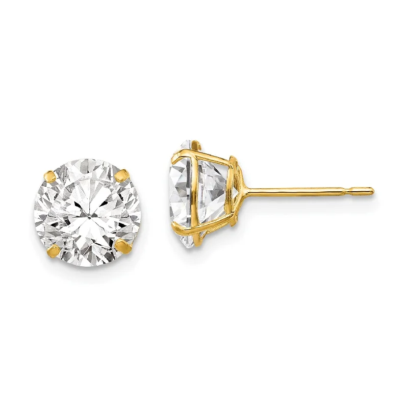 Exclusive Jewelry Markdowns – Limited-Time Offer Style Upgrade 14KT Yellow Gold Cubic Zirconia 9MM 9MM Stud Earrings