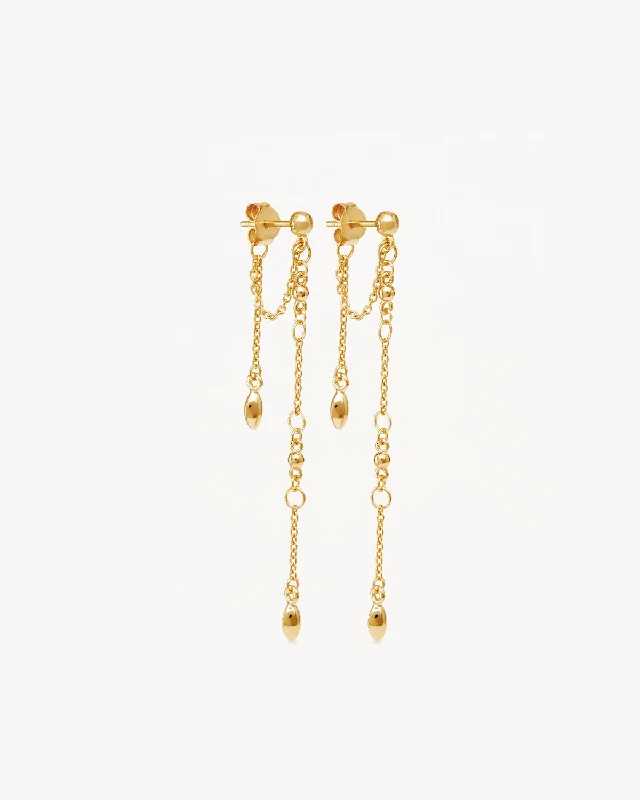 Get Your Favorite Jewelry At The Best Price 18k Gold Vermeil Luck and Love Chain Earrings