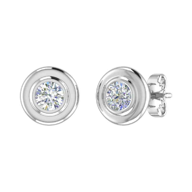 Limited-Time Offer On Elegant Jewelry Pieces Limited Time Special Offer 2/3 Carat Diamond Bezel Set Stud Earrings in Gold (0.66 Ct)