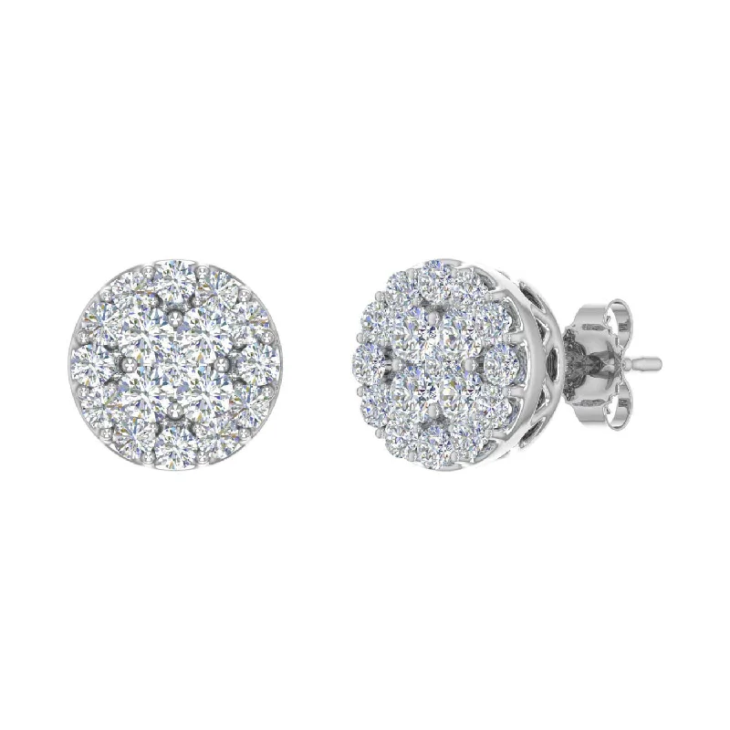 Must-Have Jewelry Pieces At Reduced Prices Limited Styles 3/4 Carat Cluster Diamond Stud Earrings in Gold