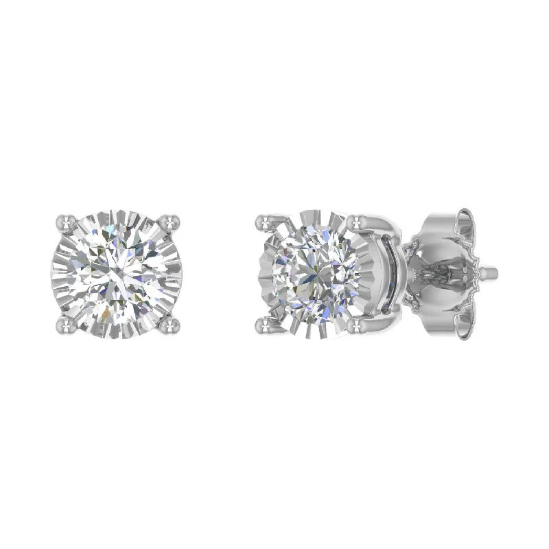 Limited-Time Offer On Elegant Jewelry Pieces Must Haves 3/8 Carat Pave Set Diamond Stud Earrings in Gold