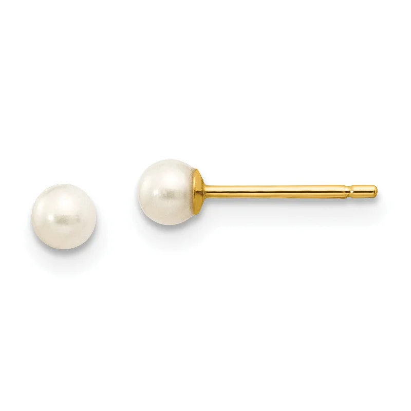 Sparkle For Less – Shop Our Limited-Time Jewelry Deals Fashion Sale 3MM Round Pearl Stud Earrings in 14KT Yellow Gold