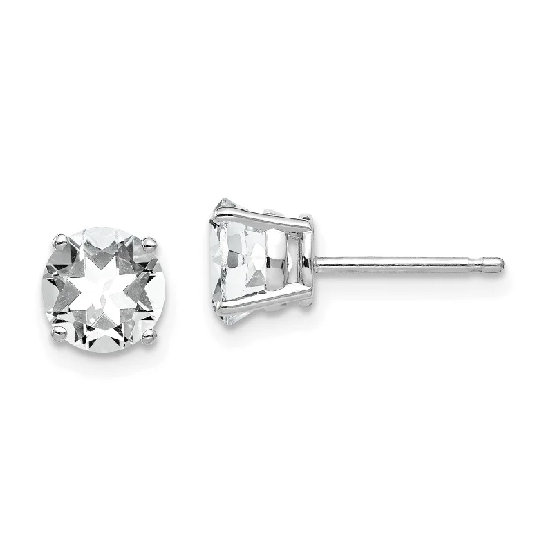 Unmissable Deals On Handmade Jewelry Collections Fashionista Favorites 6MM Round Cubic Zirconia Stud Earrings in 14KT White Gold