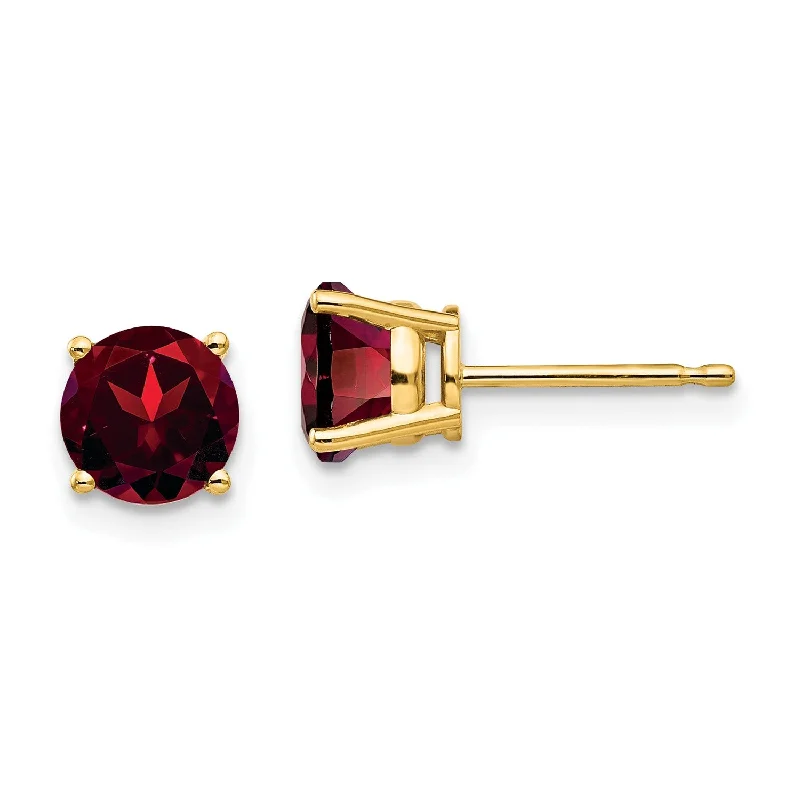 Best Jewelry Sale – Shop Exclusive Designs Now Fresh Styles, Fresh Deals 6MM Round Garnet 6MM Stud Earrings in 14KT Yellow Gold