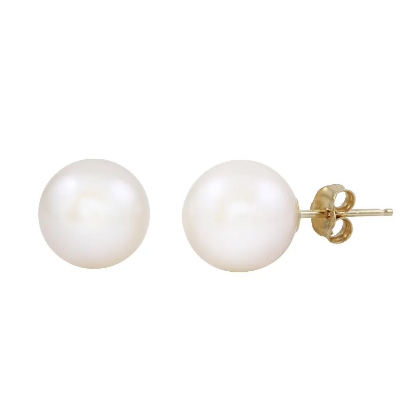 Grab Your Favorite Jewelry At The Lowest Prices Buy More, Save More 6MM Round Pearl Stud Earrings in 14KT Yellow Gold