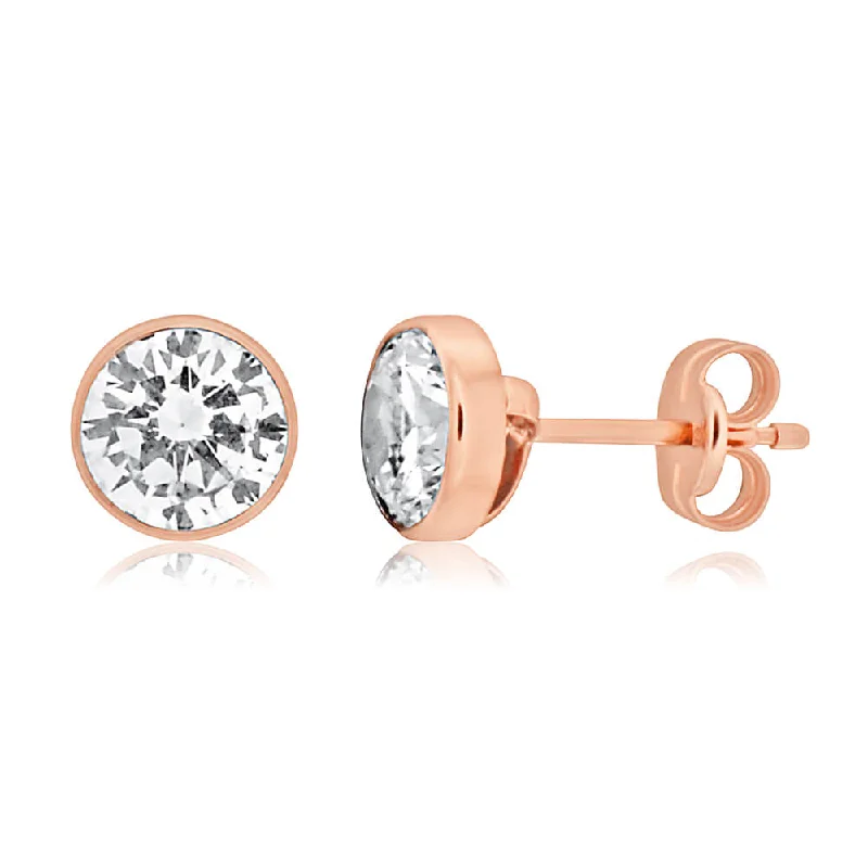 Personalized Jewelry Sale – Unique Gifts At Low Prices Sophisticated Style Offers 9ct Rose Gold 6mm Cubic Zirconia Stud Earrings