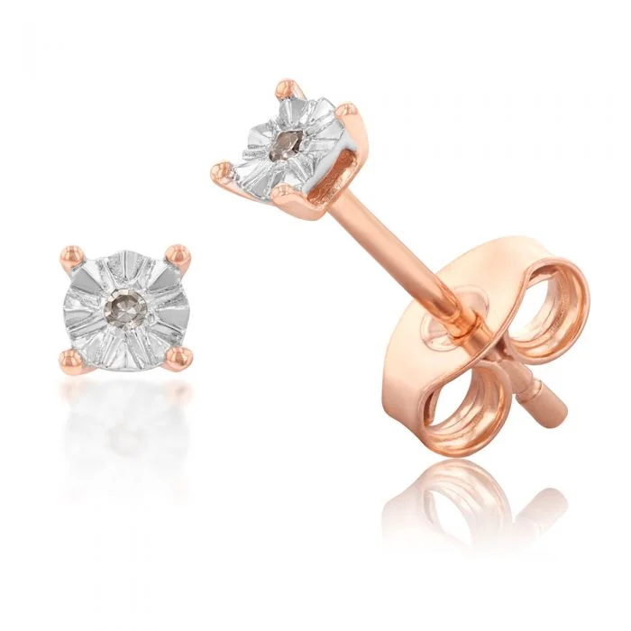 Your Dream Jewelry At Dream Prices – Shop Now 9ct Rose Gold Earrings With Brilliant Cut Diamonds