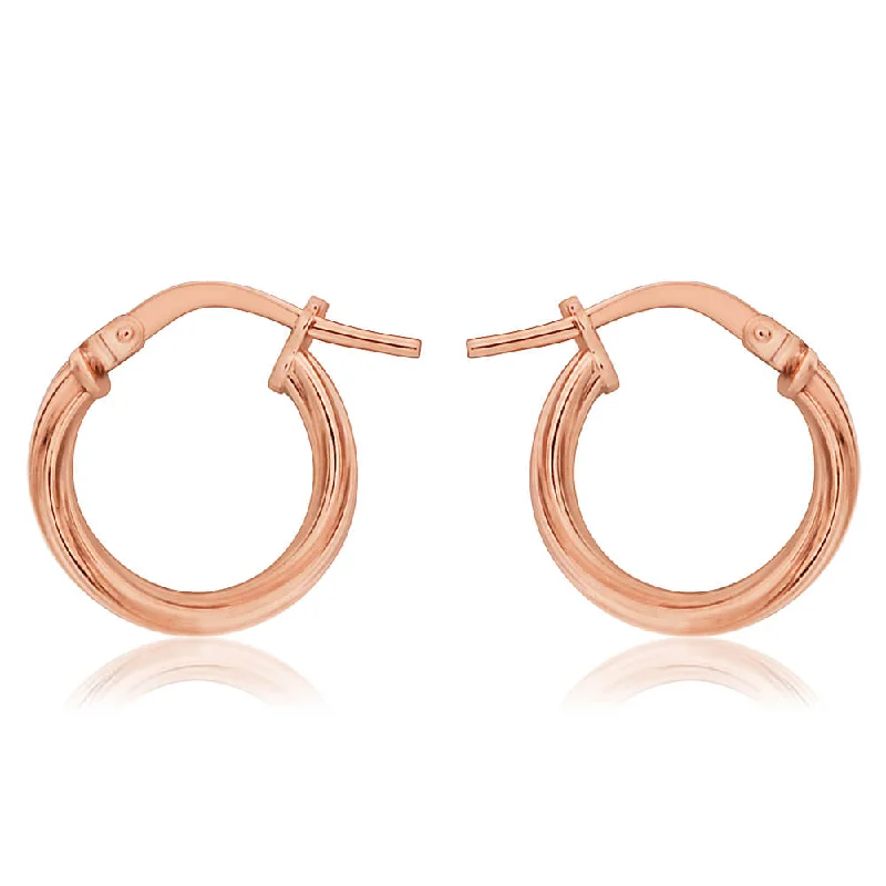 Limited-Time Offer On Elegant Jewelry Pieces 9ct Rose Gold Silver Filled Twist Hoop Earrings in 10mm