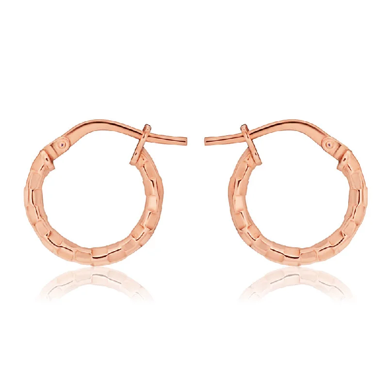 Elegant Jewelry, Exclusive Prices – Shop Now Valentine's Special 9ct Stunning Rose Gold Silver Filled Fancy Diamond Cut Hoop Earrings