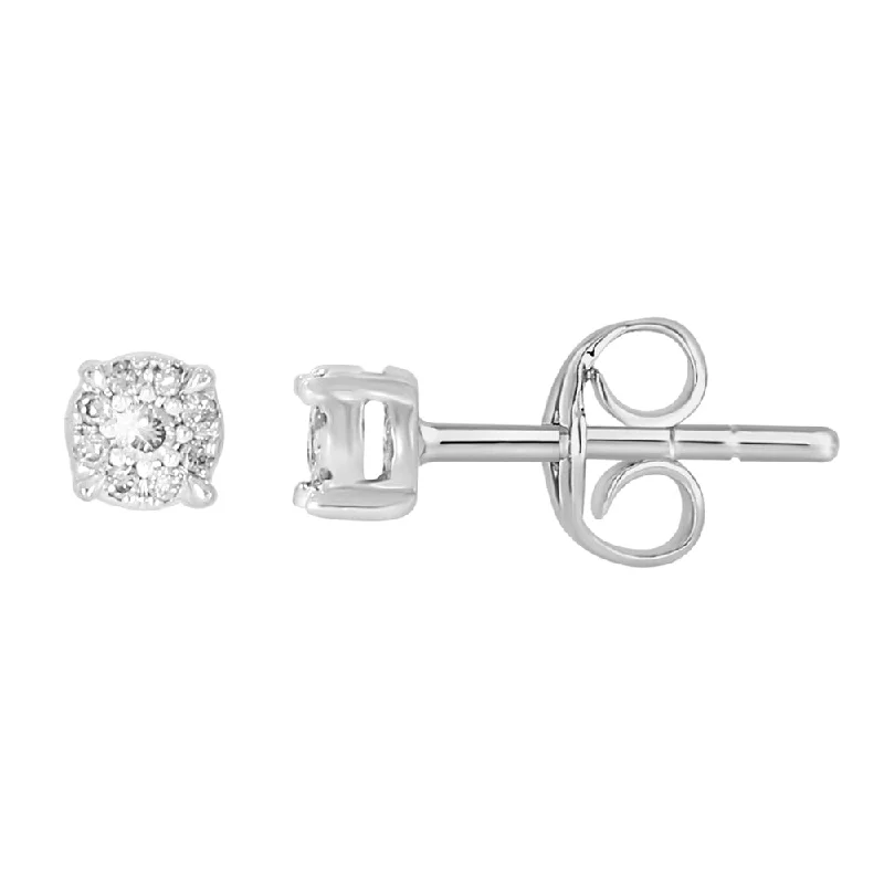 Shop Stylish Jewelry Now And Save Big Flash Sale, Don'T Miss 9ct White Gold Diamond Stud Earrings 18 Brilliant Cut Diamonds