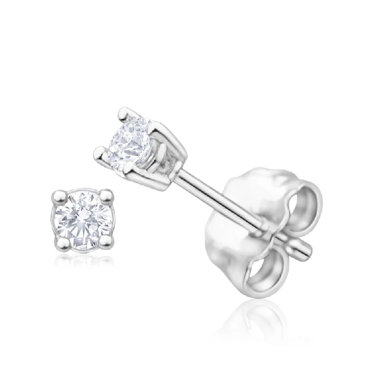 Grab Your Favorite Jewelry At The Lowest Prices Stylish Statements 9ct White Gold Impressive Diamond Stud Earrings