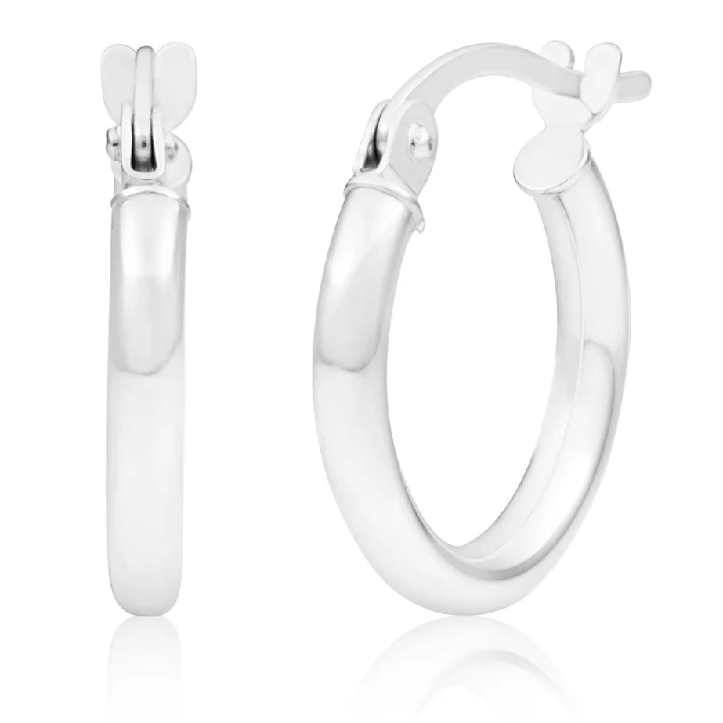 Elegant Jewelry At Unbeatable Offers – Shop Before It's Gone 9ct White Gold Plain 10mm Hoops