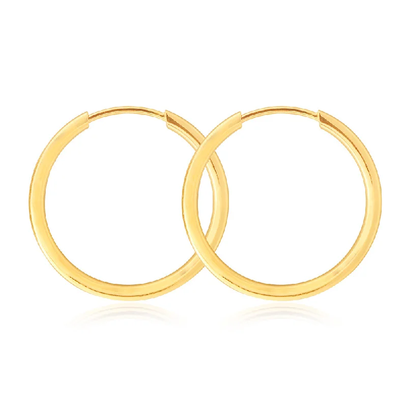 Luxury Meets Affordability – Jewelry Sale Now Live Limited Styles 9ct Yellow Gold 16mm Plain Sleeper Earrings