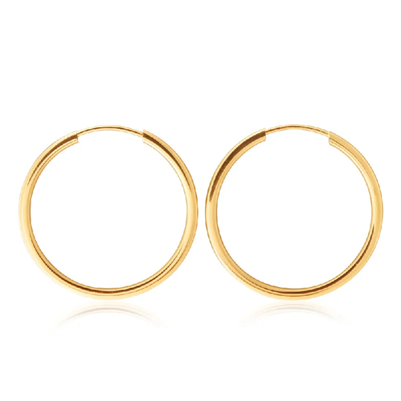 Dazzle In Elegance With Our Biggest Jewelry Sale 9ct Yellow Gold 20mm Plain Sleeper Earrings