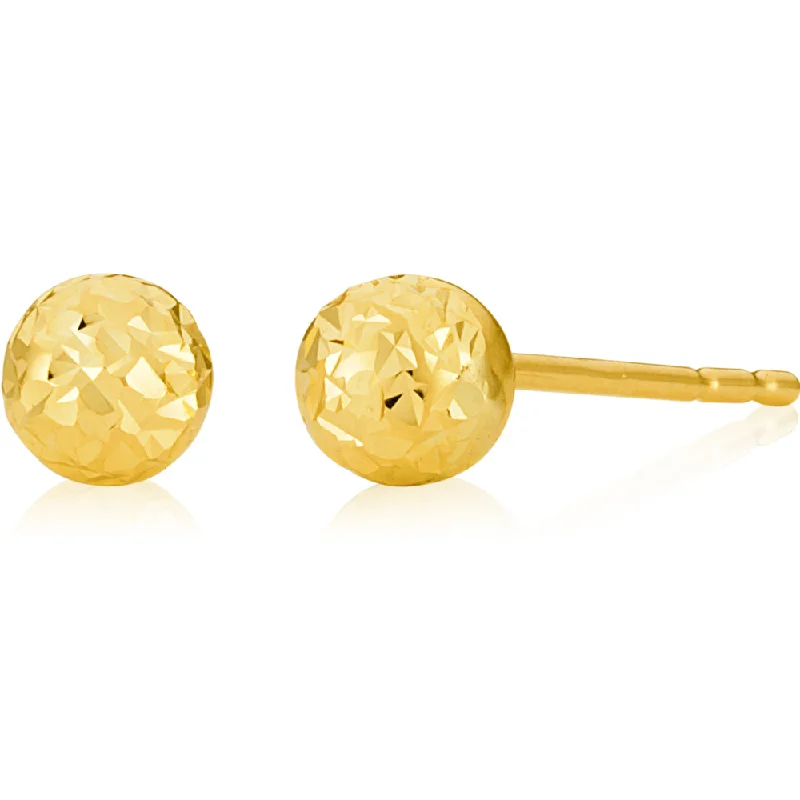 Must-Have Jewelry Pieces At Reduced Prices 9ct Yellow Gold 4mm Dicut Ball studs Earrings