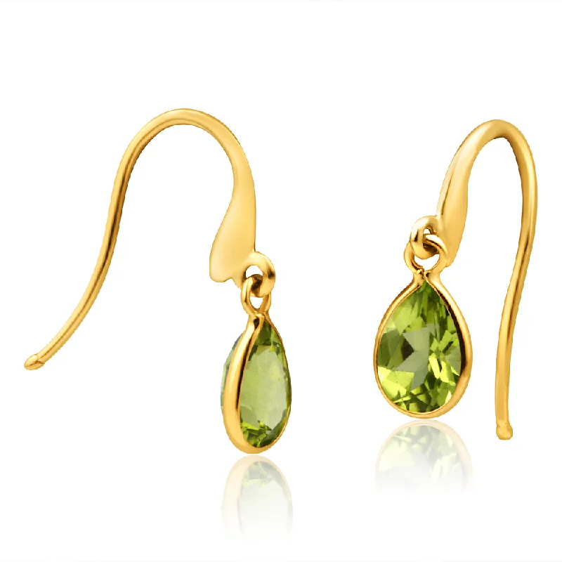 Grab Your Favorite Jewelry At The Lowest Prices 9ct Yellow Gold Alluring Peridot Drop Earrings