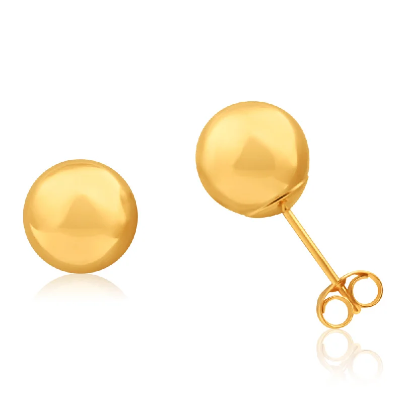 Dainty And Elegant Jewelry Now At Reduced Prices Fashion Sale 9ct Yellow Gold Ball 8mm Stud Earrings