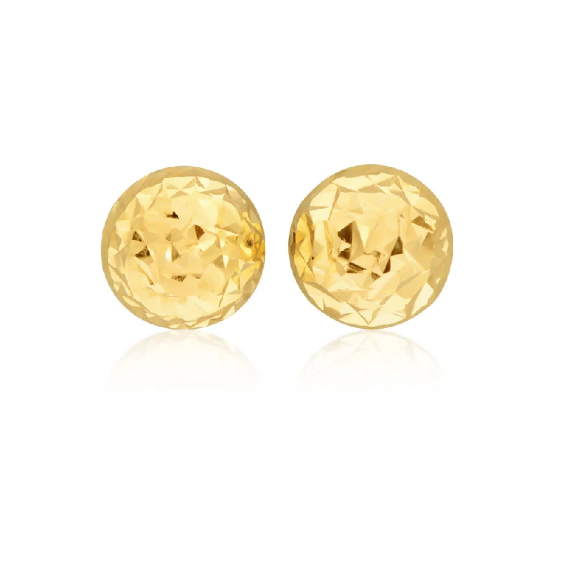 Upgrade Your Jewelry Collection For Less Luxury Fashion 9ct Yellow Gold Diamond Cut Half Round 5mm Stud Earrings