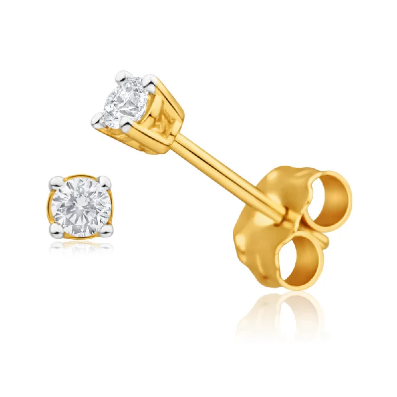 Grab Your Favorite Jewelry At The Lowest Prices The Latest Fashion Trends 9ct Yellow Gold Enticing Diamond Stud Earrings