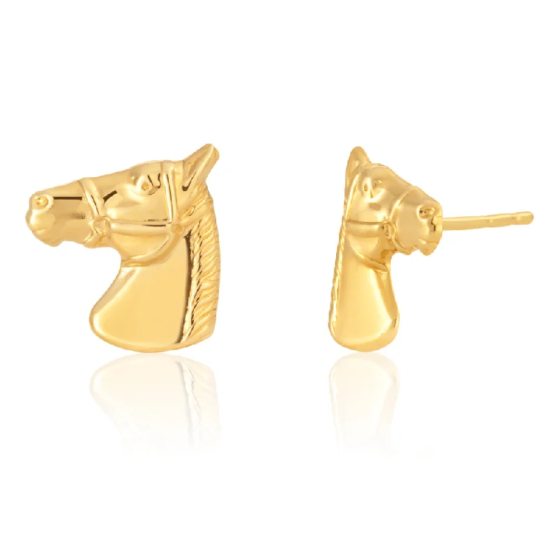 Classic And Modern Jewelry Styles On Sale Day-To-Night Styles 9ct Yellow Gold Horse Stud Earrings