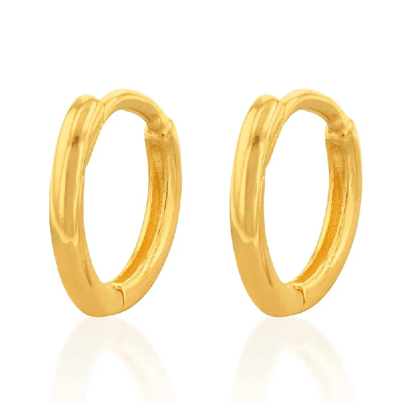 Dainty And Elegant Jewelry Now At Reduced Prices 9ct Yellow Gold Plain Flat 6.5mm Sleeper Earrings For Kids