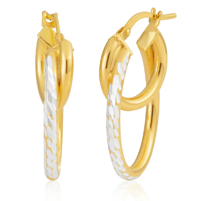 Limited-Stock Jewelry Sale – Once It's Gone, It's Gone Fashion Forward Femininity 9ct Yellow Gold Silver Filled 25mm Double Hoop Earrings