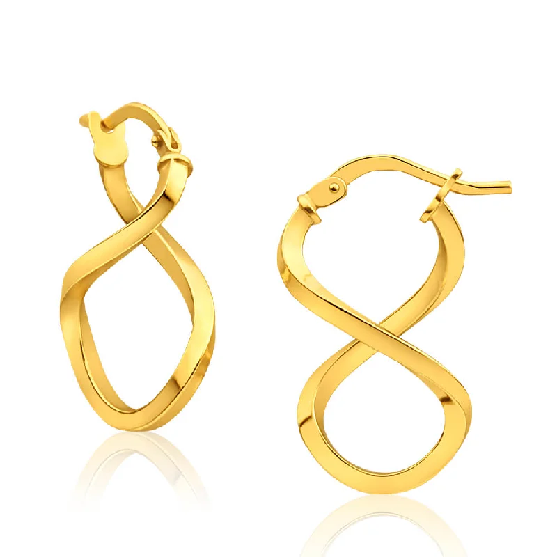 Premium Jewelry, Premium Discounts – Act Fast Exclusive Discounts 9ct Yellow Gold Silver Filled Figure 8 Hoop Earrings