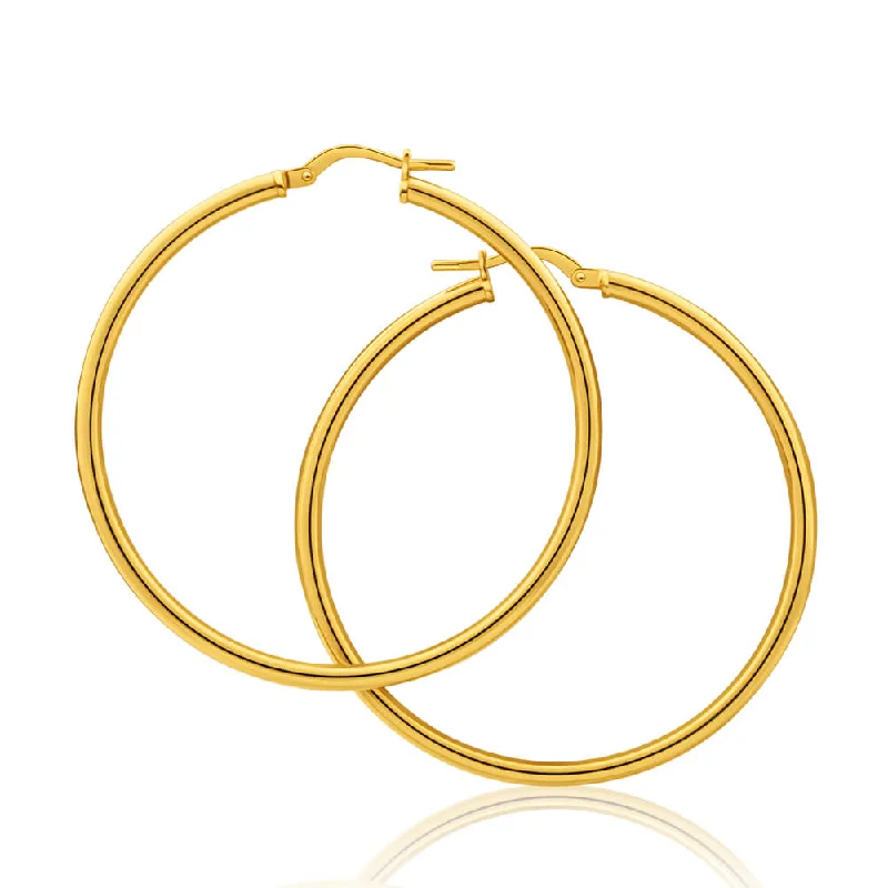 Exclusive Online Discounts On Stylish Jewelry Comfortable Chic 9ct Yellow Gold Silver Filled Gypsy 40mm Hoop Earrings