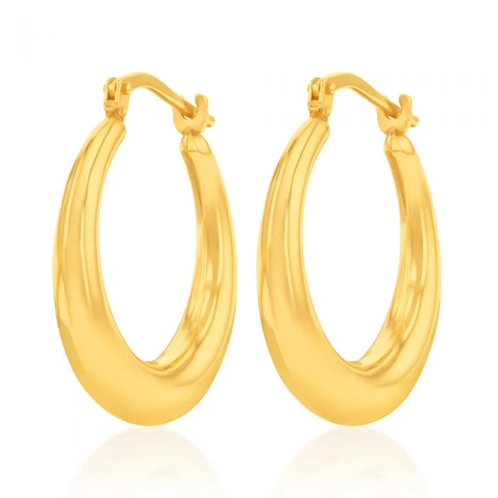 Flash Sale On Elegant Jewelry – Don't Miss Out Quick Grab Deals 9ct Yellow Gold Silver Filled Plain Graduated 20mm Hoop Earrings