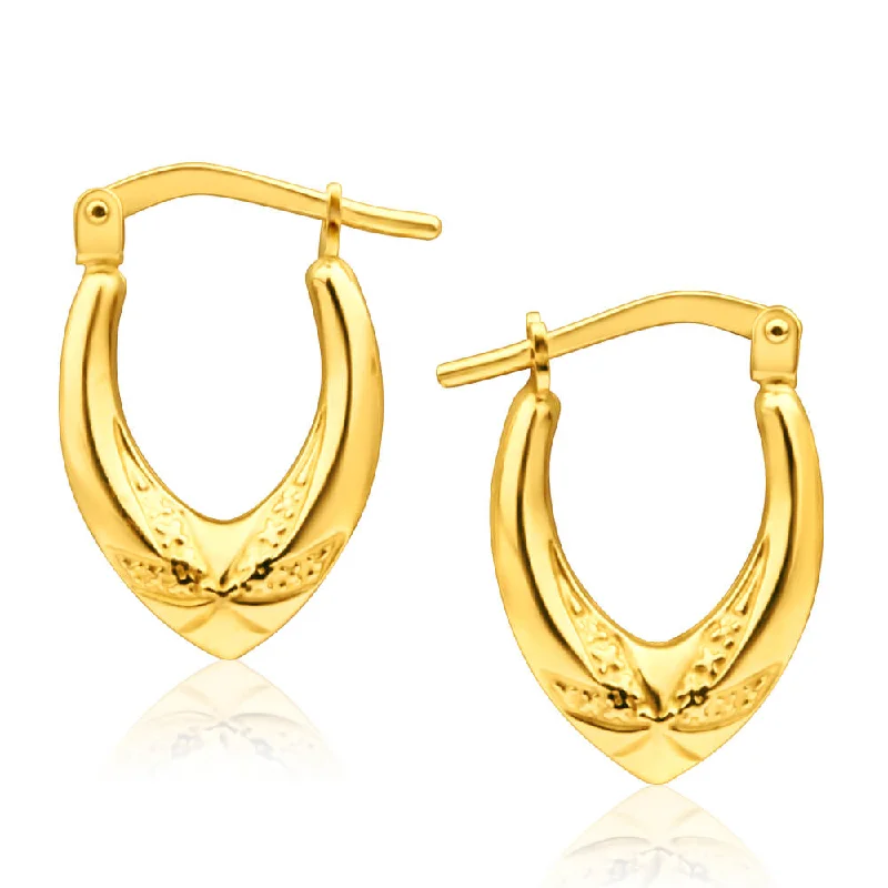 Breathtaking Jewelry At Limited-Time Savings 9ct Yellow Gold Silver Filled Polished V Shape Hoop Earrings