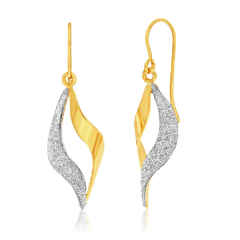 Get The Jewelry You Love At A Price You Love 9ct Yellow Gold Silver Filled Stardust Twist Drop Earrings