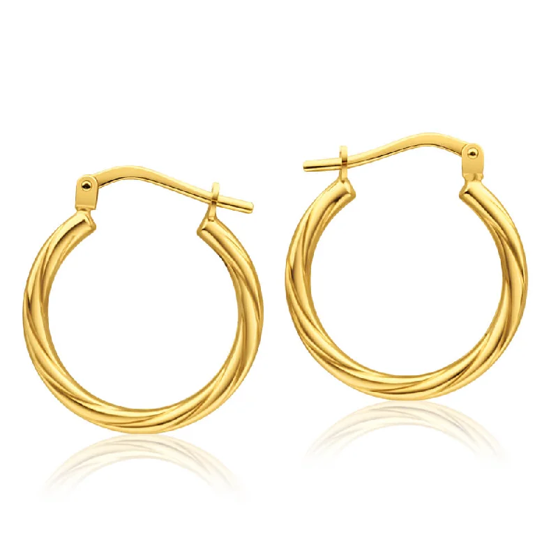 Huge Savings On Premium Jewelry Styles Final Sale 9ct Yellow Gold Silver Filled Twist 15mm Hoop Earrings