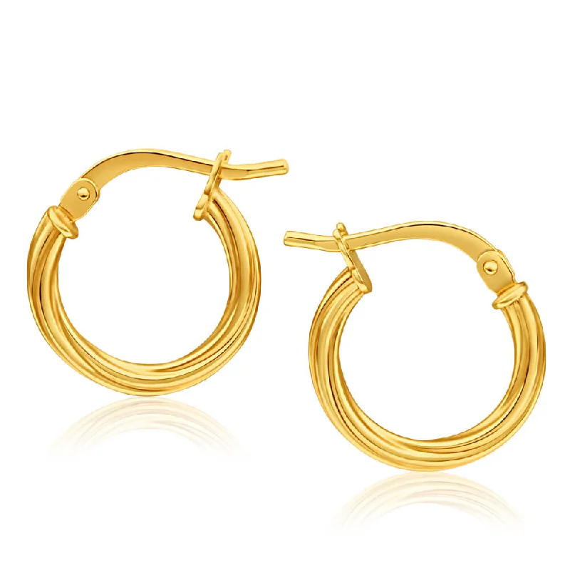 Luxury Meets Affordability – Jewelry Sale Live Now Big Discounts 9ct Yellow Gold Silver Filled Twist Hoop Earrings