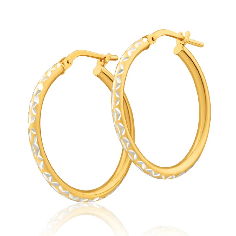 Buy More, Save More On Stunning Jewelry Designs 9ct Yellow Gold Silver Filled Two Tone 20mm Hoop Earrings