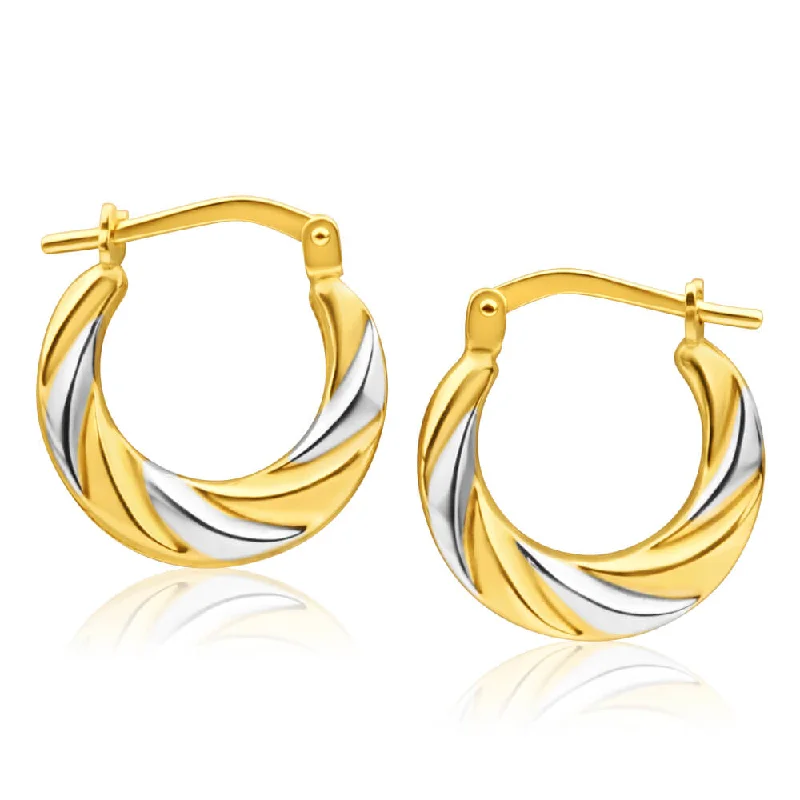 Jewelry Clearance Event – Stock Up Before It's Over Unbeatable Deals 9ct Yellow Gold Silver Filled Two Tone Twist Hoop Earrings