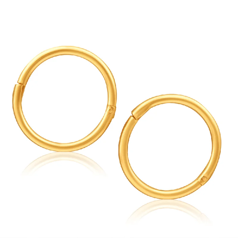 Affordable Gold-Plated Jewelry For Modern Fashion 9ct Yellow Gold Sleeper Plain 8mm Earrings