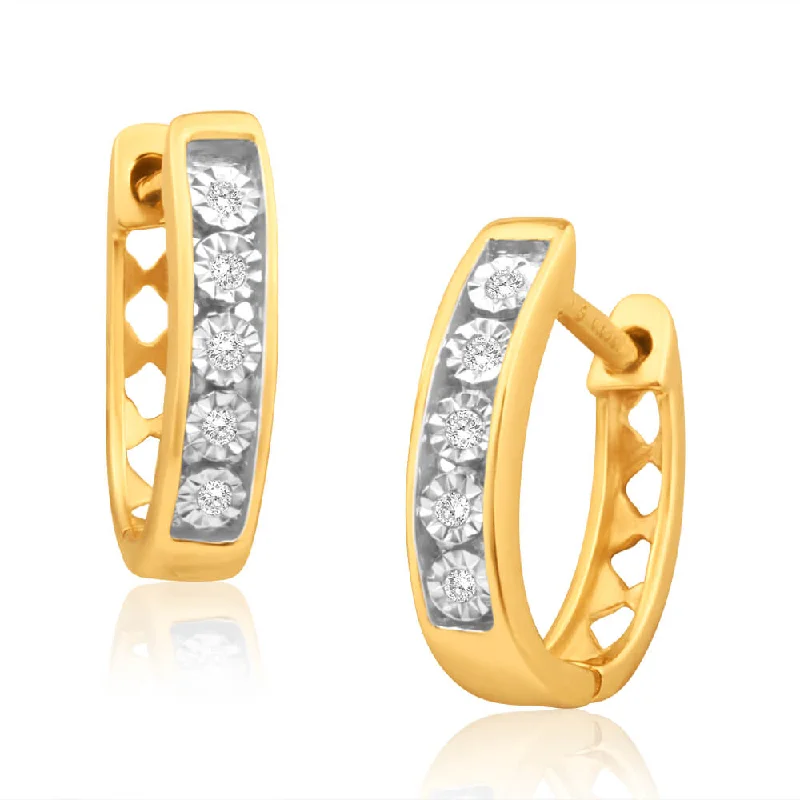 Affordable Luxury Jewelry For Every Occasion 9ct Yellow Gold Sublime Diamond Hoop Earrings