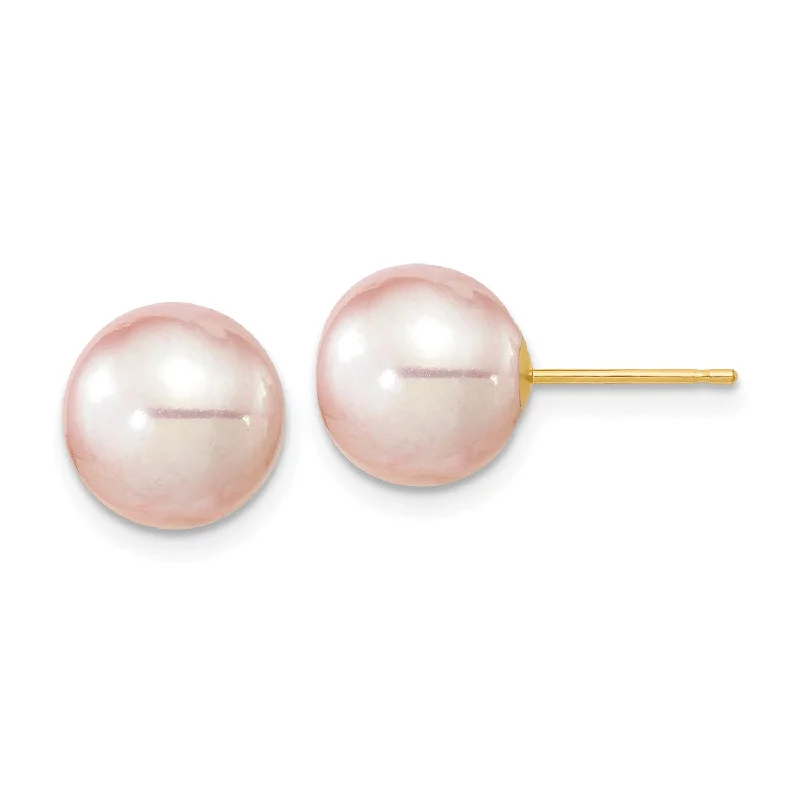 Exclusive Online Jewelry Sale – Don't Wait Relaxed Style 9MM Round Pearl Stud Earrings in 14KT Yellow Gold