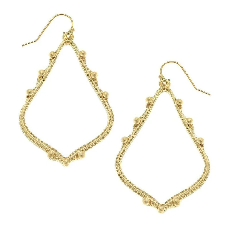 Affordable Glamour – Premium Jewelry For Less Beaded Teardrop  Dangle Earrings in Gold