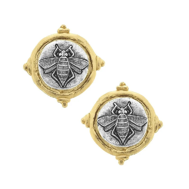 Modern Statement Jewelry For Bold Styling Bee Intaglio Clip Earrings