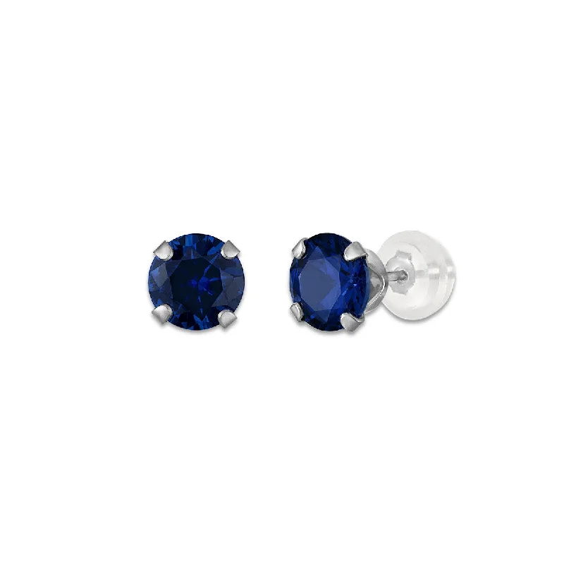 Chic, Trendy, And Affordable Jewelry Sale Break Fashion Norms Blue Sapphire Birthstone Stud Earrings in 10KT Gold