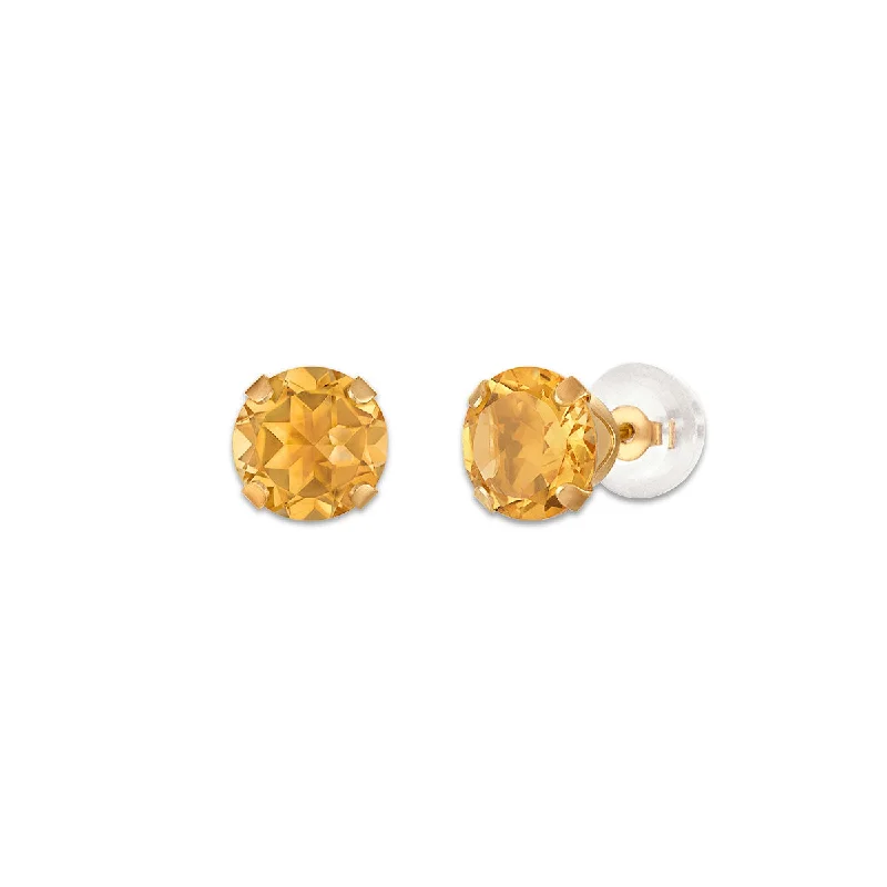 The Perfect Jewelry Piece At The Perfect Price Unleash Your Trendy Side Citrine Birthstone Stud Earrings in 10KT Gold