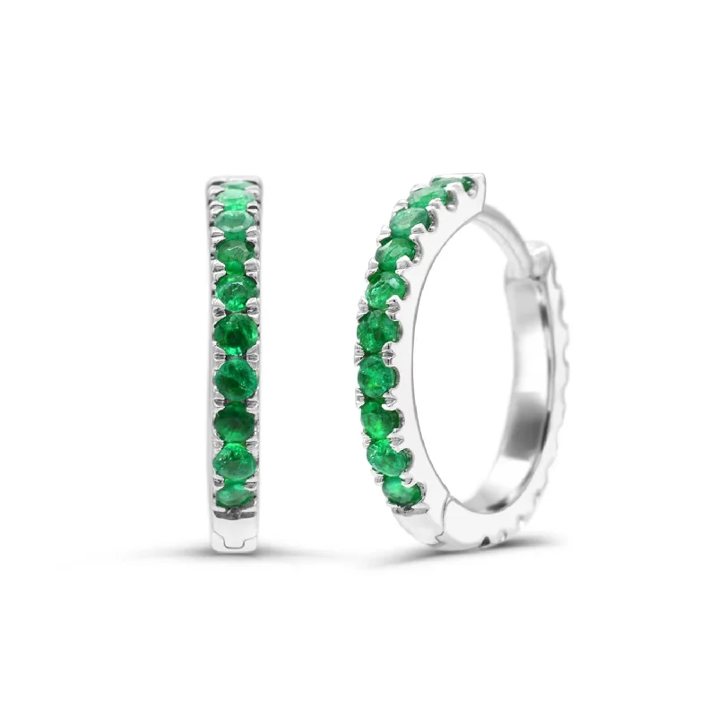 Chic, Trendy, And Affordable Jewelry Sale Urban Style Promotions Created Emerald and White Sapphire Reversible Hoops in Sterling Silver