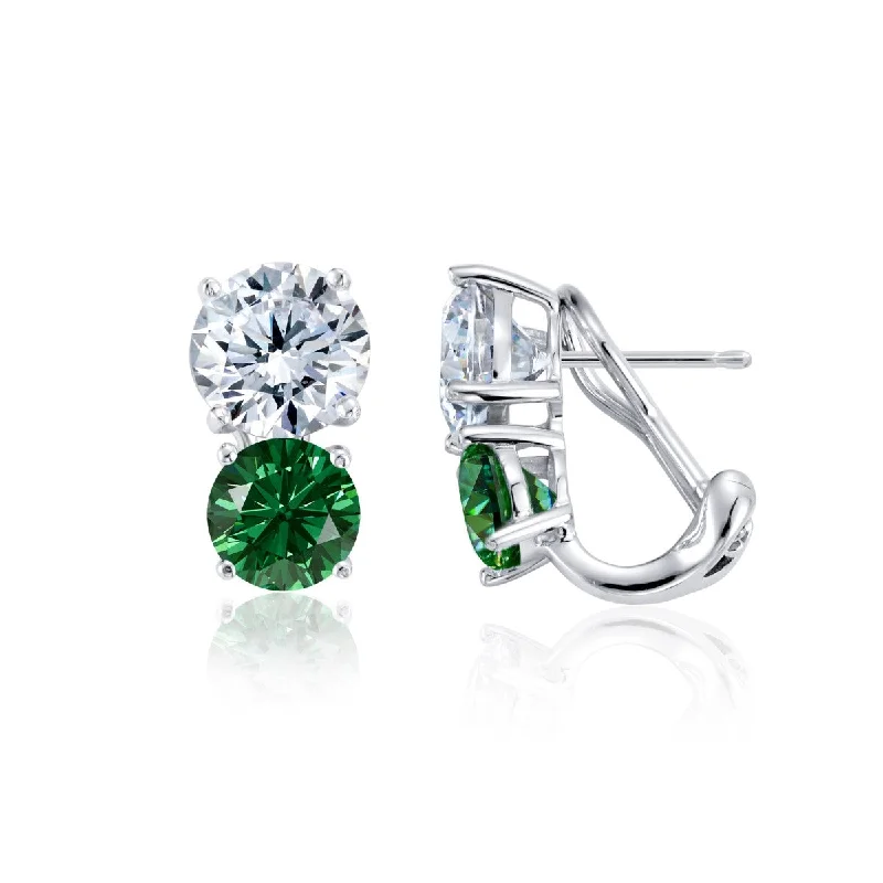 Flash Sale On Elegant Jewelry – Don't Miss Out Don't Miss Out Crislu Green and White Cubic Zirconia Earrings in Sterling Silver