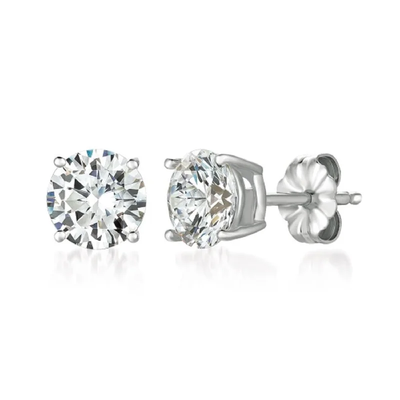 Elegant Jewelry At Unbeatable Offers – Shop Before It's Gone Shop Sale Items Crislu Platinum Plated Sterling Silver Round Cubic Zirconia Solitaire Stud Earrings