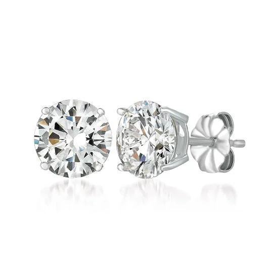 Best Jewelry Sale – Shop Exclusive Designs Now Snag Fabulous Fashion Bargains Crislu Platinum Plated Sterling Silver Round Cubic Zirconia Stud Earrings