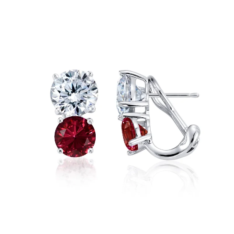 Limited-Time Jewelry Discounts – Shine Without The Splurge Best Deals Of The Season Crislu Red and White Cubic Zirconia Earrings in Sterling Silver