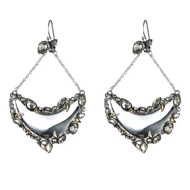 Exclusive Online Jewelry Sale – Don't Wait Retro Style Promotions Crystal Framed Suspended Crescent Earrings